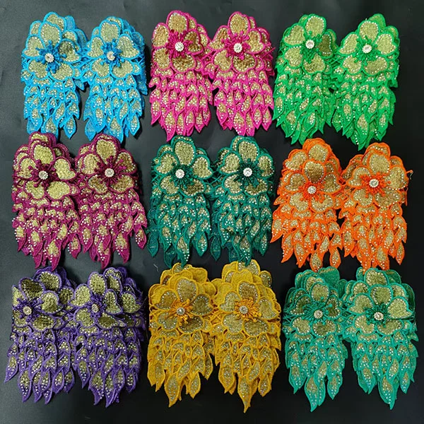 Multi Colour Sequin And Stone Lace