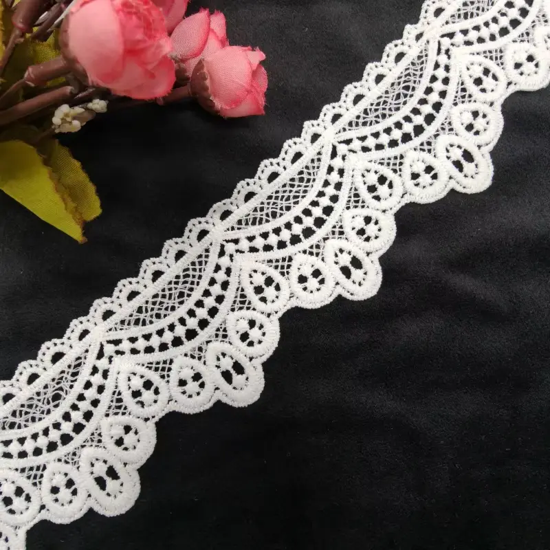 Customized White Milk Silk Embroidery Lace Vintage Chemical Lace For Wedding Dresses Shoes And Other Clothing Accessories