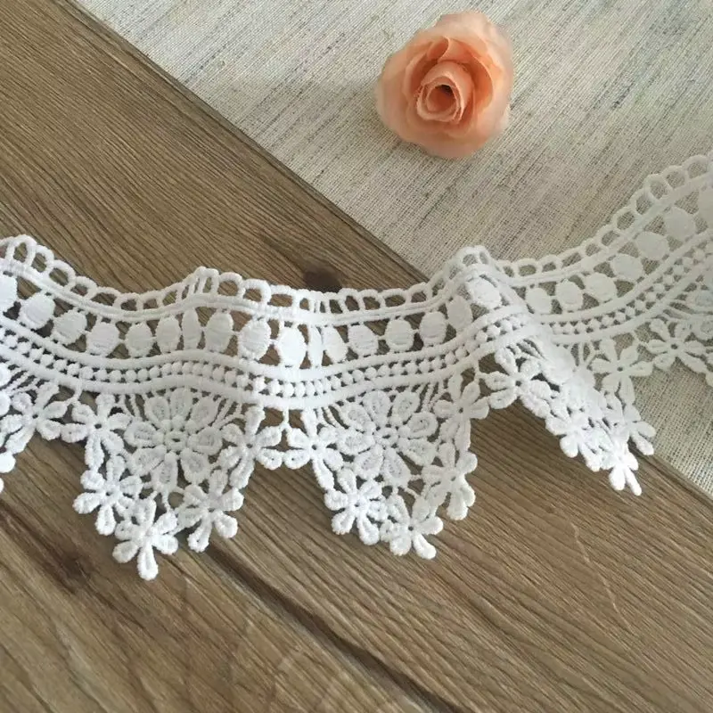 Customized White Milk Silk Embroidery Lace Vintage Chemical Lace For Wedding Dresses Shoes And Other Clothing Accessories