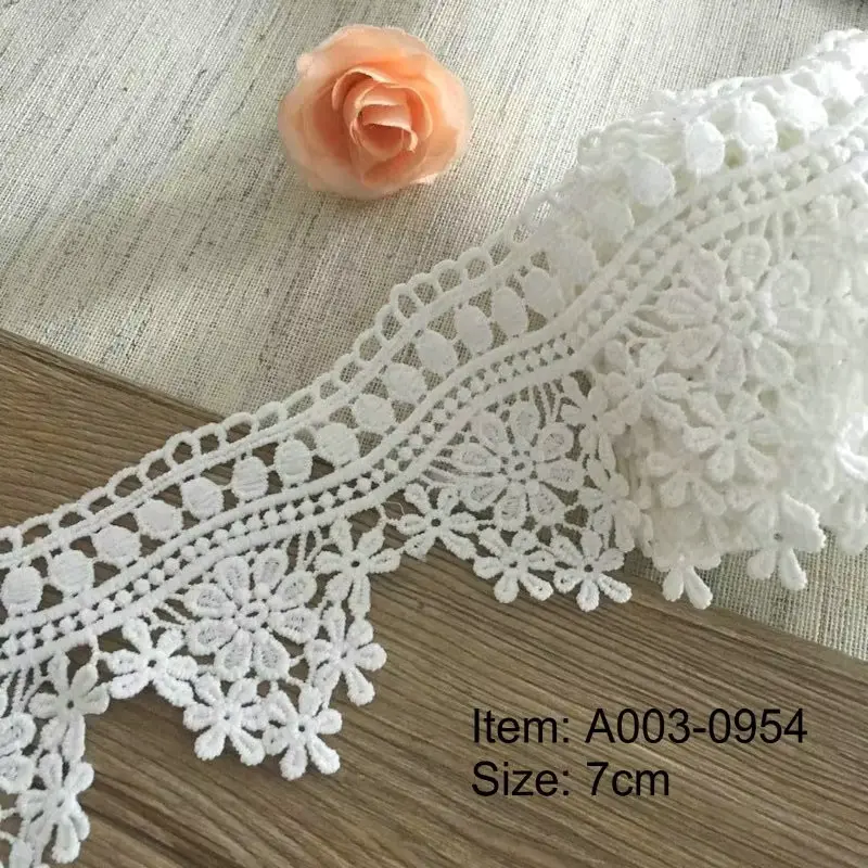 Customized White Milk Silk Embroidery Lace Vintage Chemical Lace For Wedding Dresses Shoes And Other Clothing Accessories