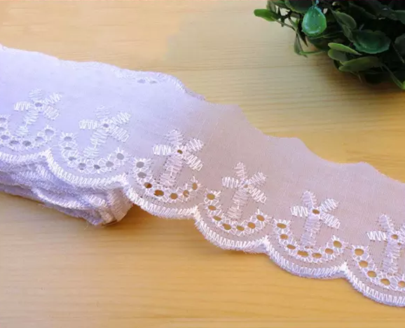 แฟชั่นราคาถูกโพลีเอสเตอร์สีขาวเจ้าสาว TC ลูกไม้ตัดแต่ง, trimmings สีสันสดใส tc lace
