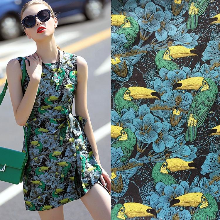 ผ้าปักผ้าปักพิมพ์ผ้าสิ่งทอผ้าเย็บผ้า Jacquard สำหรับการแต่งกาย