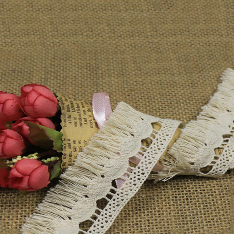 Wholesale 3.5 ซม. สไตล์ 100% Cotton Polish Crochet Cotton Fringe Lace Trim, Cotton Eyelet Lace ตัดแต่ง