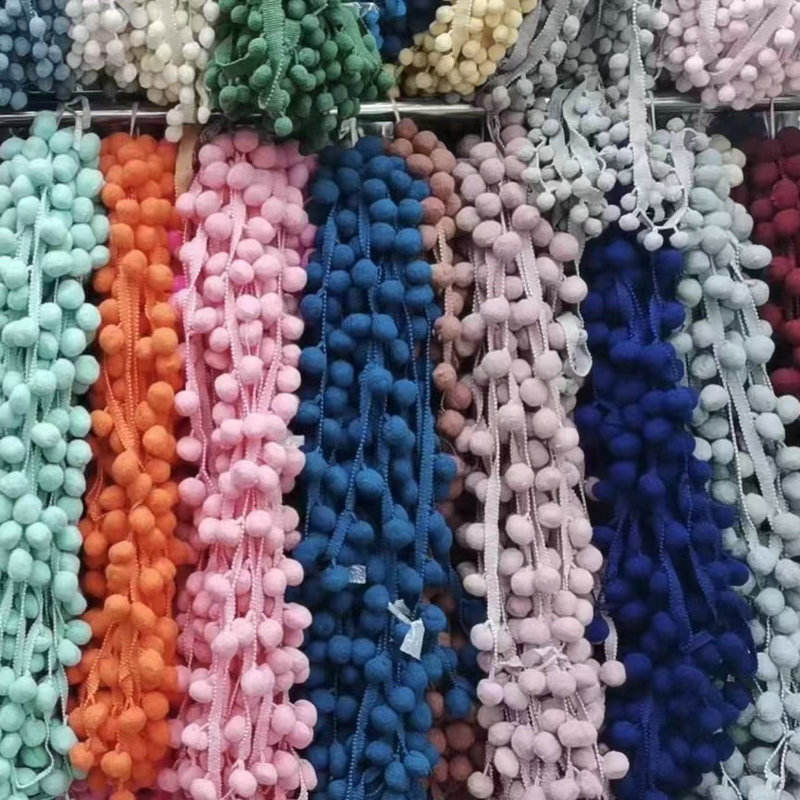 Multi Colors Ball Lace Decorative Tassel Design Pom Pom Trim