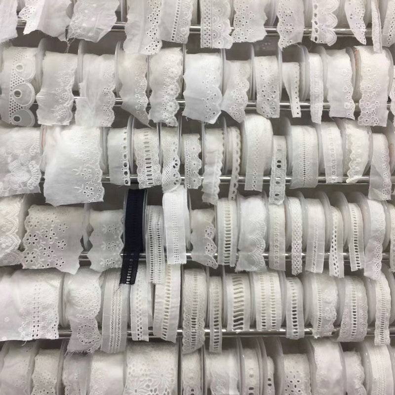 T/C Cotton Lace Trimming Embroidery Cotton Lace Trim Flower T/C Eyelet Lace Trimming